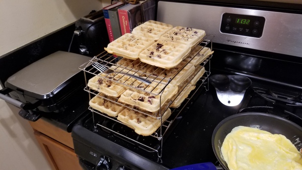 Waffles on cooling rack