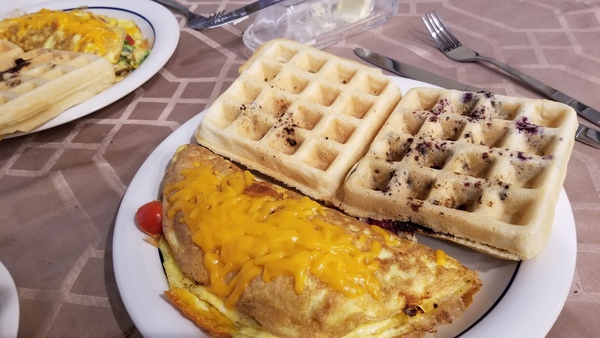 Waffles and omelettes